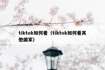 tiktok如何看（tiktok如何看其他国家）