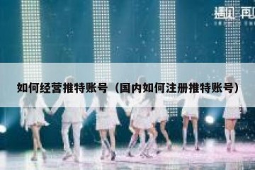 如何经营推特账号（国内如何注册推特账号）