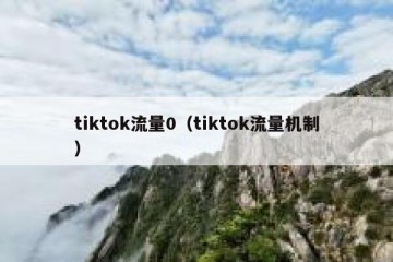 tiktok流量0（tiktok流量机制）