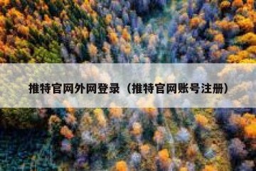 推特官网外网登录（推特官网账号注册）