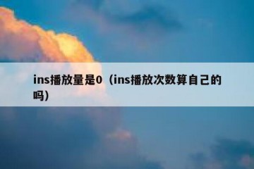 ins播放量是0（ins播放次数算自己的吗）
