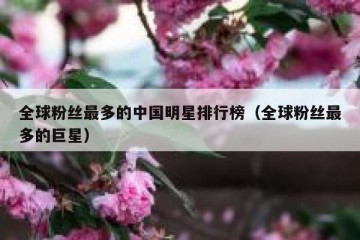 全球粉丝最多的中国明星排行榜（全球粉丝最多的巨星）