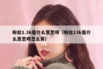 粉丝1.3k是什么意思呀（粉丝13k是什么意思呀怎么算）