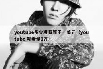 youtube多少观看等于一美元（youtube 观看量1万）