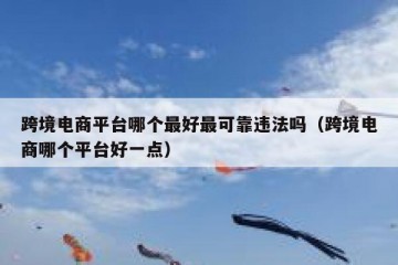 跨境电商平台哪个最好最可靠违法吗（跨境电商哪个平台好一点）