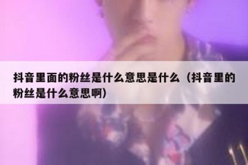 抖音里面的粉丝是什么意思是什么（抖音里的粉丝是什么意思啊）
