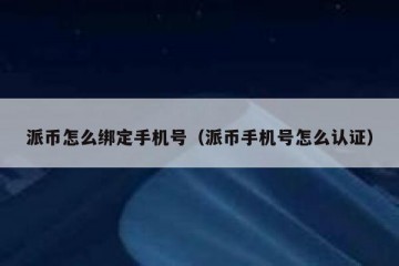 派币怎么绑定手机号（派币手机号怎么认证）