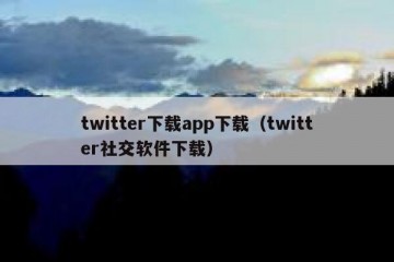 twitter下载app下载（twitter社交软件下载）