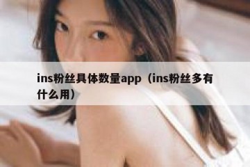 ins粉丝具体数量app（ins粉丝多有什么用）