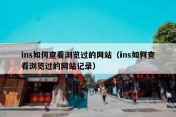 ins如何查看浏览过的网站（ins如何查看浏览过的网站记录）