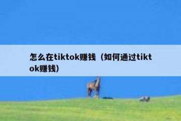 怎么在tiktok赚钱（如何通过tiktok赚钱）
