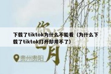 下载了tiktok为什么不能看（为什么下载了tiktok打开却用不了）