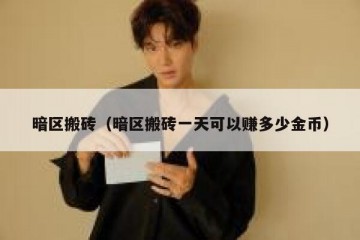 暗区搬砖（暗区搬砖一天可以赚多少金币）