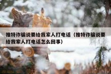 推特诈骗说要给我家人打电话（推特诈骗说要给我家人打电话怎么回事）