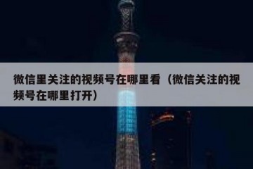 微信里关注的视频号在哪里看（微信关注的视频号在哪里打开）