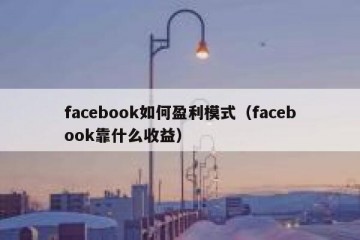 facebook如何盈利模式（facebook靠什么收益）