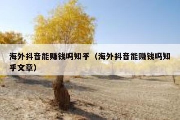 海外抖音能赚钱吗知乎（海外抖音能赚钱吗知乎文章）