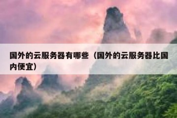 国外的云服务器有哪些（国外的云服务器比国内便宜）
