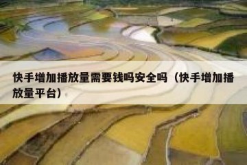 快手增加播放量需要钱吗安全吗（快手增加播放量平台）