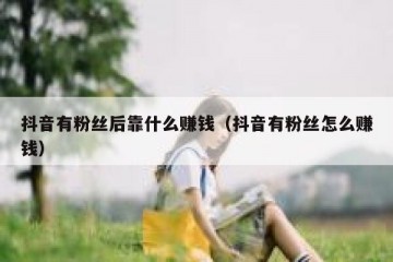 抖音有粉丝后靠什么赚钱（抖音有粉丝怎么赚钱）