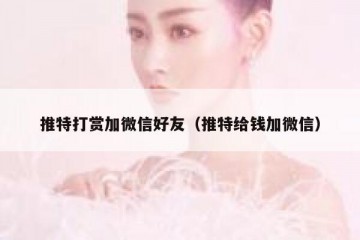 推特打赏加微信好友（推特给钱加微信）