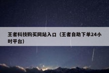 王者科技购买网站入口（王者自助下单24小时平台）