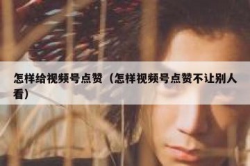 怎样给视频号点赞（怎样视频号点赞不让别人看）