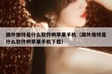 国外推特是什么软件啊苹果手机（国外推特是什么软件啊苹果手机下载）
