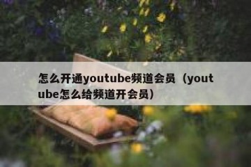 怎么开通youtube频道会员（youtube怎么给频道开会员）