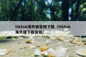 tiktok海外版官网下载（tiktok海外版下载安装）