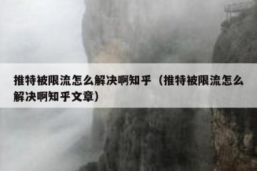 推特被限流怎么解决啊知乎（推特被限流怎么解决啊知乎文章）