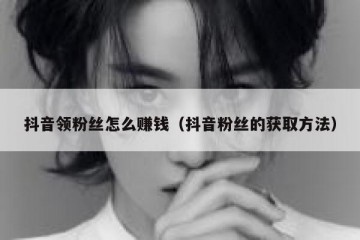 抖音领粉丝怎么赚钱（抖音粉丝的获取方法）