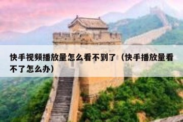 快手视频播放量怎么看不到了（快手播放量看不了怎么办）