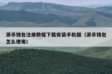 派币钱包注册教程下载安装手机版（派币钱包怎么使用）
