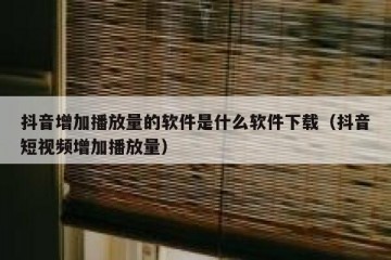 抖音增加播放量的软件是什么软件下载（抖音短视频增加播放量）