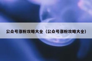 公众号涨粉攻略大全（公众号涨粉攻略大全）