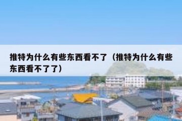 推特为什么有些东西看不了（推特为什么有些东西看不了了）