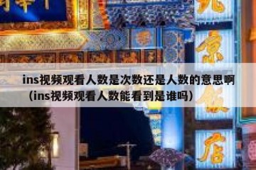 ins视频观看人数是次数还是人数的意思啊（ins视频观看人数能看到是谁吗）