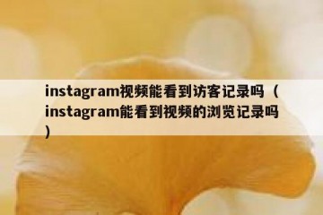 instagram视频能看到访客记录吗（instagram能看到视频的浏览记录吗）