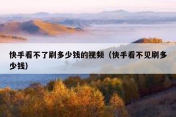 快手看不了刷多少钱的视频（快手看不见刷多少钱）