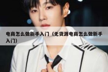电商怎么做新手入门（无货源电商怎么做新手入门）