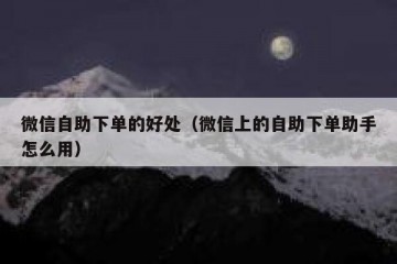 微信自助下单的好处（微信上的自助下单助手怎么用）