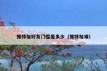 推特加好友门槛是多少（推特加谁）
