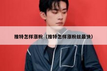 推特怎样涨粉（推特怎样涨粉丝最快）