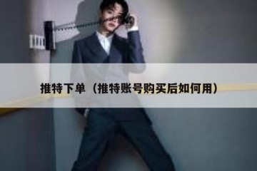 推特下单（推特账号购买后如何用）