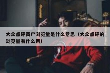 大众点评商户浏览量是什么意思（大众点评的浏览量有什么用）