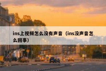 ins上视频怎么没有声音（ins没声音怎么回事）