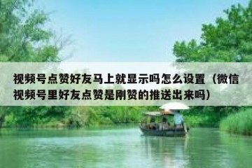 视频号点赞好友马上就显示吗怎么设置（微信视频号里好友点赞是刚赞的推送出来吗）
