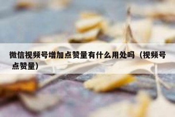 微信视频号增加点赞量有什么用处吗（视频号 点赞量）