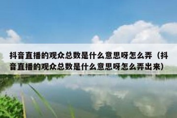 抖音直播的观众总数是什么意思呀怎么弄（抖音直播的观众总数是什么意思呀怎么弄出来）